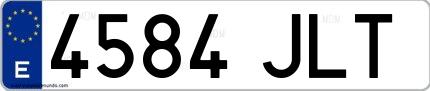 Ejemplo de matrícula española 4584 JLT