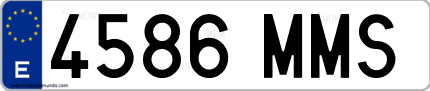 Ejemplo de matrícula de coche ordinaria 4586 MMS