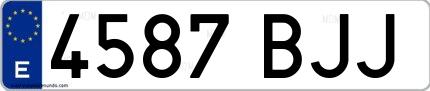 Ejemplo de matrícula española 4587 BJJ