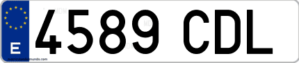 Ejemplo de matrícula de coche ordinaria 4589 CDL