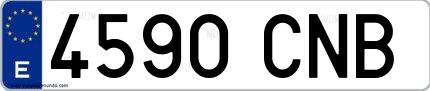Ejemplo de matrícula española 4590 CNB