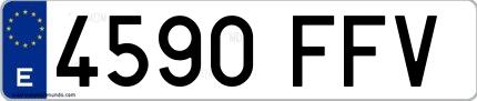 Ejemplo de matrícula española 4590 FFV