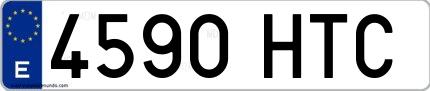 Ejemplo de matrícula española 4590 HTC
