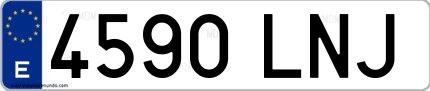 Ejemplo de matrícula española 4590 LNJ