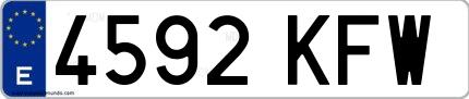 Ejemplo de matrícula española 4592 KFW