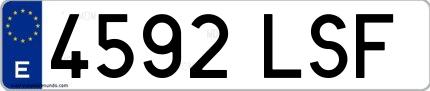 Ejemplo de matrícula española 4592 LSF
