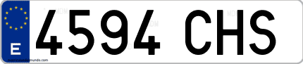 Ejemplo de matrícula de coche ordinaria 4594 CHS