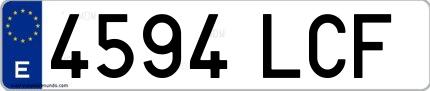 Ejemplo de matrícula española 4594 LCF