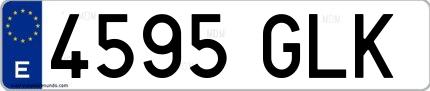 Ejemplo de matrícula española 4595 GLK