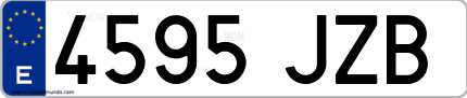 Ejemplo de matrícula de coche ordinaria 4595 JZB