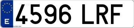 Ejemplo de matrícula española 4596 LRF