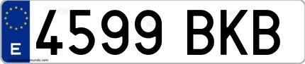 Ejemplo de matrícula española 4599 BKB