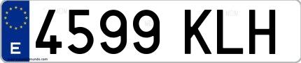 Ejemplo de matrícula española 4599 KLH