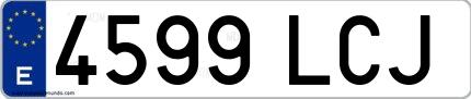 Ejemplo de matrícula española 4599 LCJ