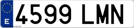 Ejemplo de matrícula española 4599 LMN