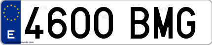 Ejemplo de matrícula de coche ordinaria 4600 BMG