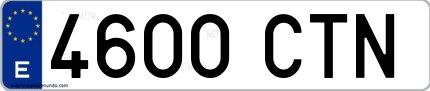 Ejemplo de matrícula española 4600 CTN