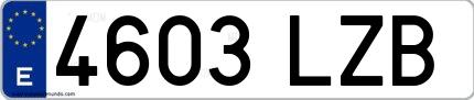 Ejemplo de matrícula española 4603 LZB