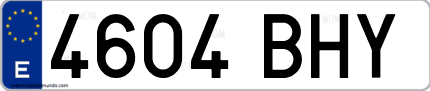 Ejemplo de matrícula de coche ordinaria 4604 BHY