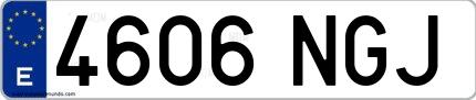 Ejemplo de matrícula española 4606 NGJ