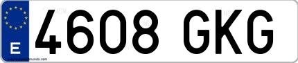 Ejemplo de matrícula española 4608 GKG