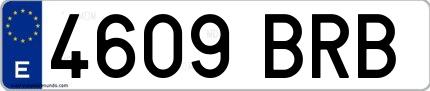 Ejemplo de matrícula española 4609 BRB