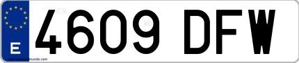 Ejemplo de matrícula española 4609 DFW