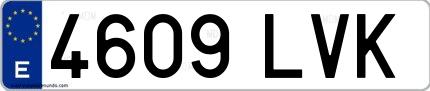 Ejemplo de matrícula española 4609 LVK