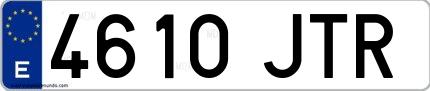 Ejemplo de matrícula española 4610 JTR