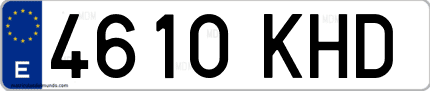 Ejemplo de matrícula de coche ordinaria 4610 KHD