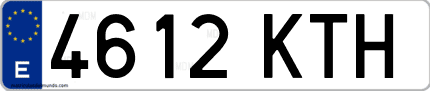 Ejemplo de matrícula de coche ordinaria 4612 KTH