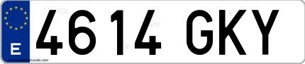 Ejemplo de matrícula española 4614 GKY