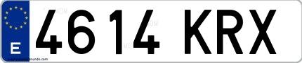 Ejemplo de matrícula española 4614 KRX