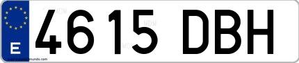 Ejemplo de matrícula española 4615 DBH
