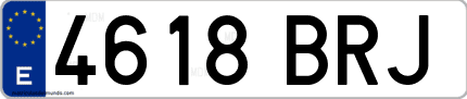 Ejemplo de matrícula de coche ordinaria 4618 BRJ