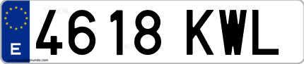 Ejemplo de matrícula de coche ordinaria 4618 KWL