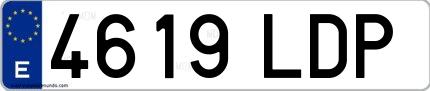 Ejemplo de matrícula española 4619 LDP