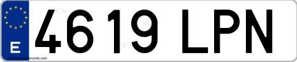 Ejemplo de matrícula española 4619 LPN