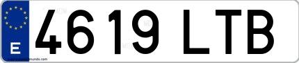 Ejemplo de matrícula española 4619 LTB