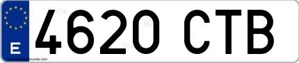 Ejemplo de matrícula española 4620 CTB