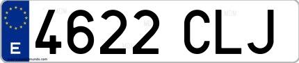 Ejemplo de matrícula española 4622 CLJ