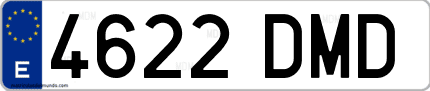 Ejemplo de matrícula de coche ordinaria 4622 DMD