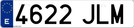 Ejemplo de matrícula española 4622 JLM