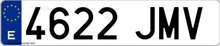 Ejemplo de matrícula española 4622 JMV
