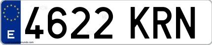 Ejemplo de matrícula española 4622 KRN