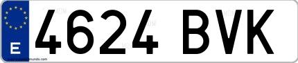 Ejemplo de matrícula española 4624 BVK