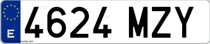 Ejemplo de matrícula española 4624 MZY