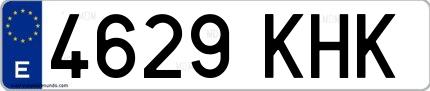 Ejemplo de matrícula española 4629 KHK