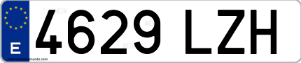 Ejemplo de matrícula de coche ordinaria 4629 LZH