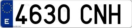 Ejemplo de matrícula española 4630 CNH